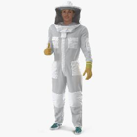 Woman Beekeeper in Suit Rigged 3D